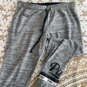 PINK Grey Joggers with Logo/Branding on Leg